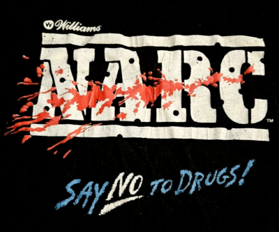 Rare Vintage 80s NARC Say No To Drugs Video Game Arcade T Shirt XL