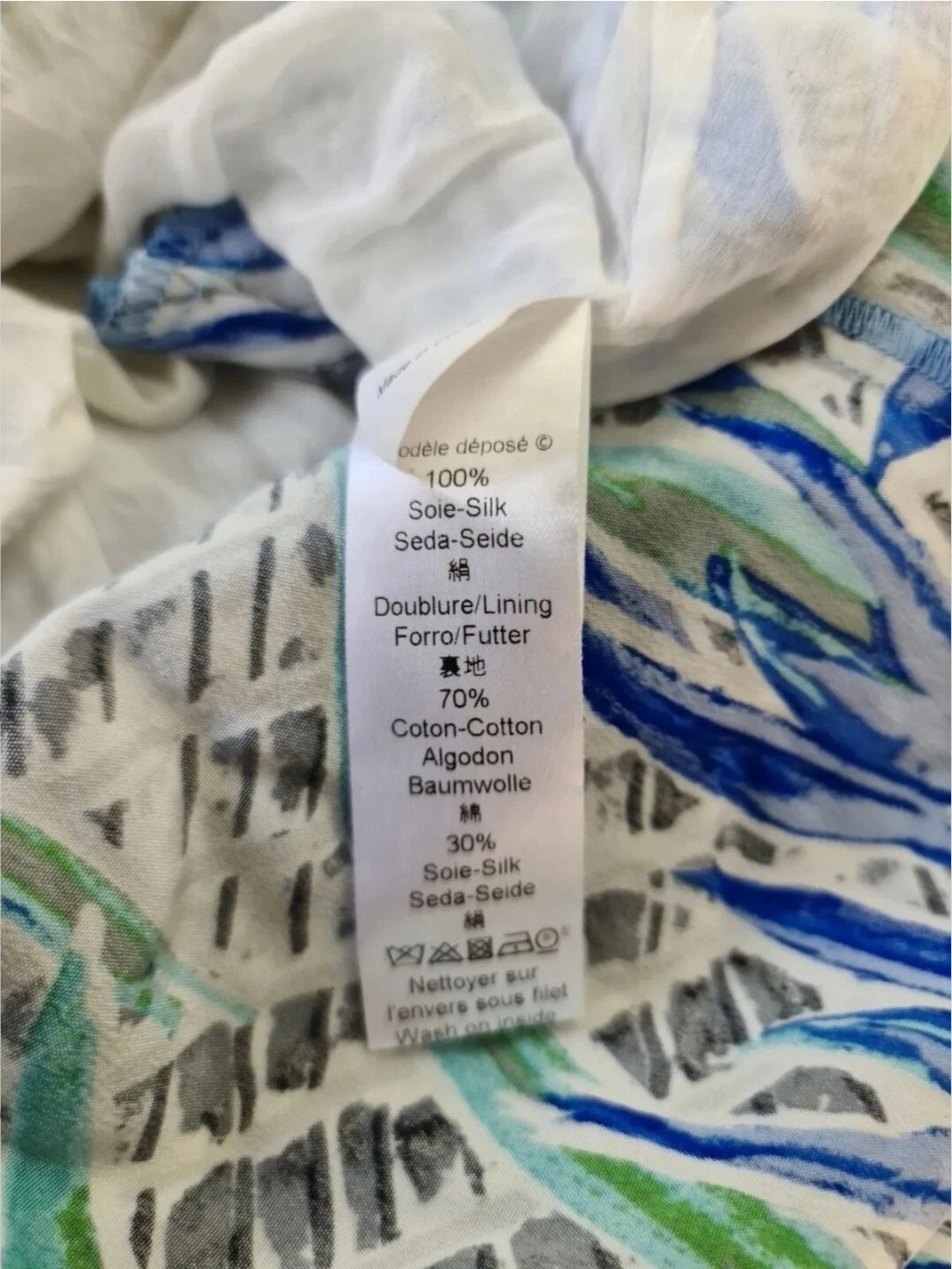 Kenzo Mini Abito Pura Seta Cubic Stampa Floreale Spalle Scolle Taglia 36