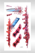 Halloween Zombie vampire Scar temporary tattoo body art