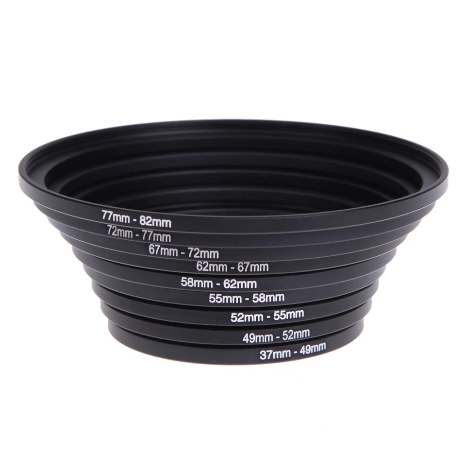 Kit adaptador de filtro de lente de cámara de 18 piezas anillo de aumento de 9 piezas y juego de reducción de 9 piezas Foto 4 de 4