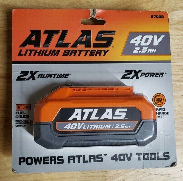 Atlas 2.5 Ah Heavy Duty 40v Max Li Ion Battery Lithium Power Tools 40
