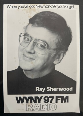 RAY SHERWOOD/ NEW YORK RADIO LEGEND / 7 x 5 B&W PHOTO WYNY 97 FM
