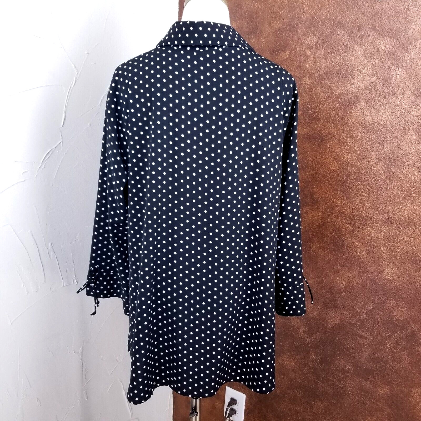 Notations Button Down Shirt Plus Size 1X Black Wh… - image 5