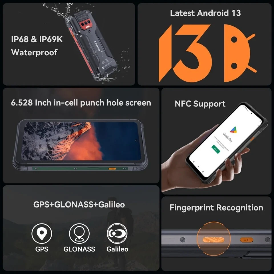 Cubot KingKong 8 Rugged Smartphone 12GB (6+6GB)/256GB,6.52" 48MP Dual LED Tourch - image 3 of 4