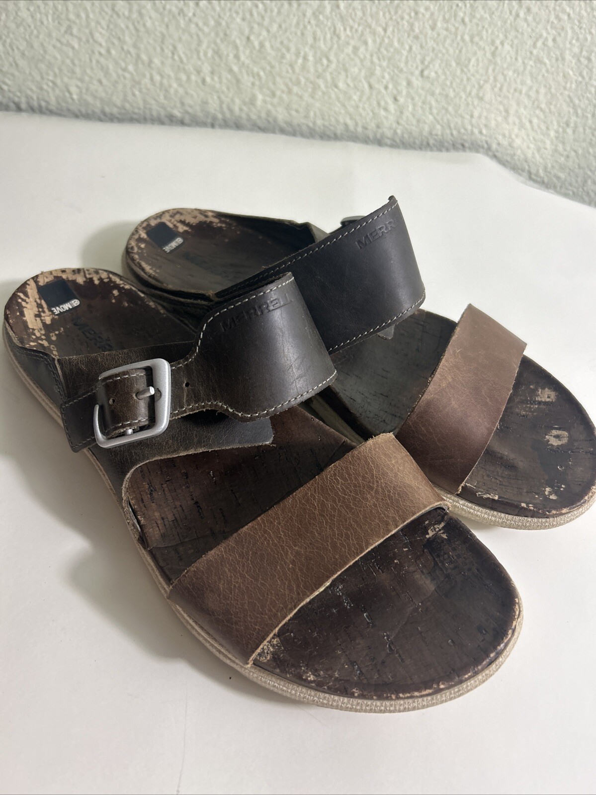 Sandali donna Merrell Around Town Vertiver taglia 8 marrone slip on