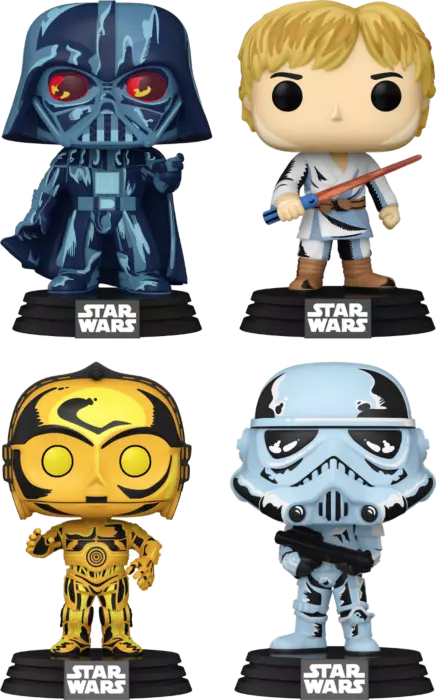 Star Wars Retro Series Pop Vinyl Bundle Set of 4 POP PROTECTOR