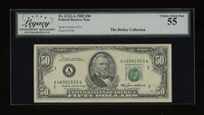 DBR 1985 $50 FRN Boston Fr. 2122-A Legacy 55 Serial A46961553A