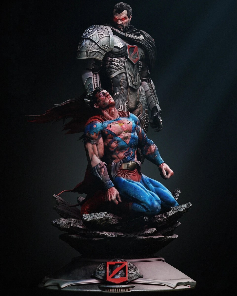 Superman vs. Zod Resin Sculpture Statue Model Kit DC Unpainted