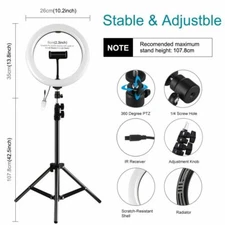 LED Ring Light with Tripod Stand  Phone Holder Dimmable Ringlight  For Live vlog
