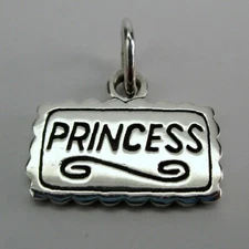 Sterling Silver PRINCESS Charm for Bracelet WIFE Granddaughter GIFT Pendant CUTE