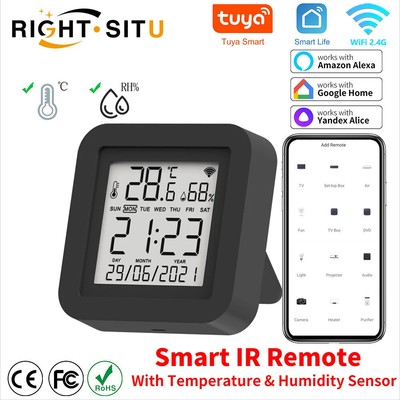 WiFi IR Universal Remote with Temperature & Humidity Sensor, Alexa & Google Supp