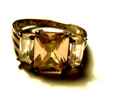 Vintage Natural Pink Topaz 925 Sterling Silver December Birthstone Ring