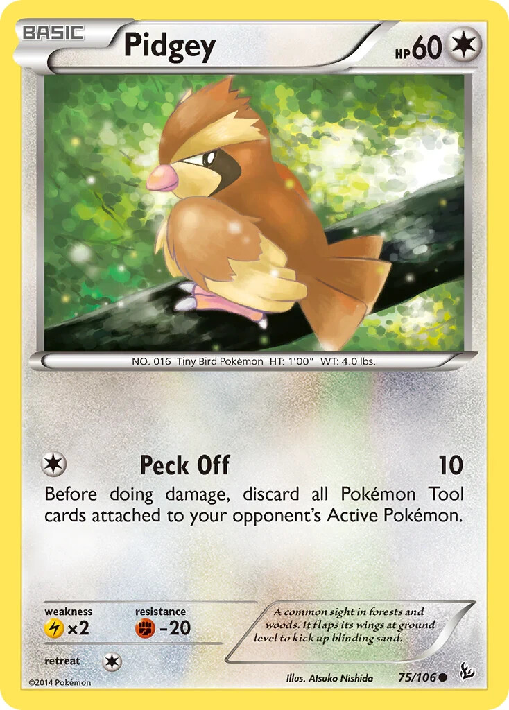 Pidgey 75/106 Flashfire Pokemon Card - NM