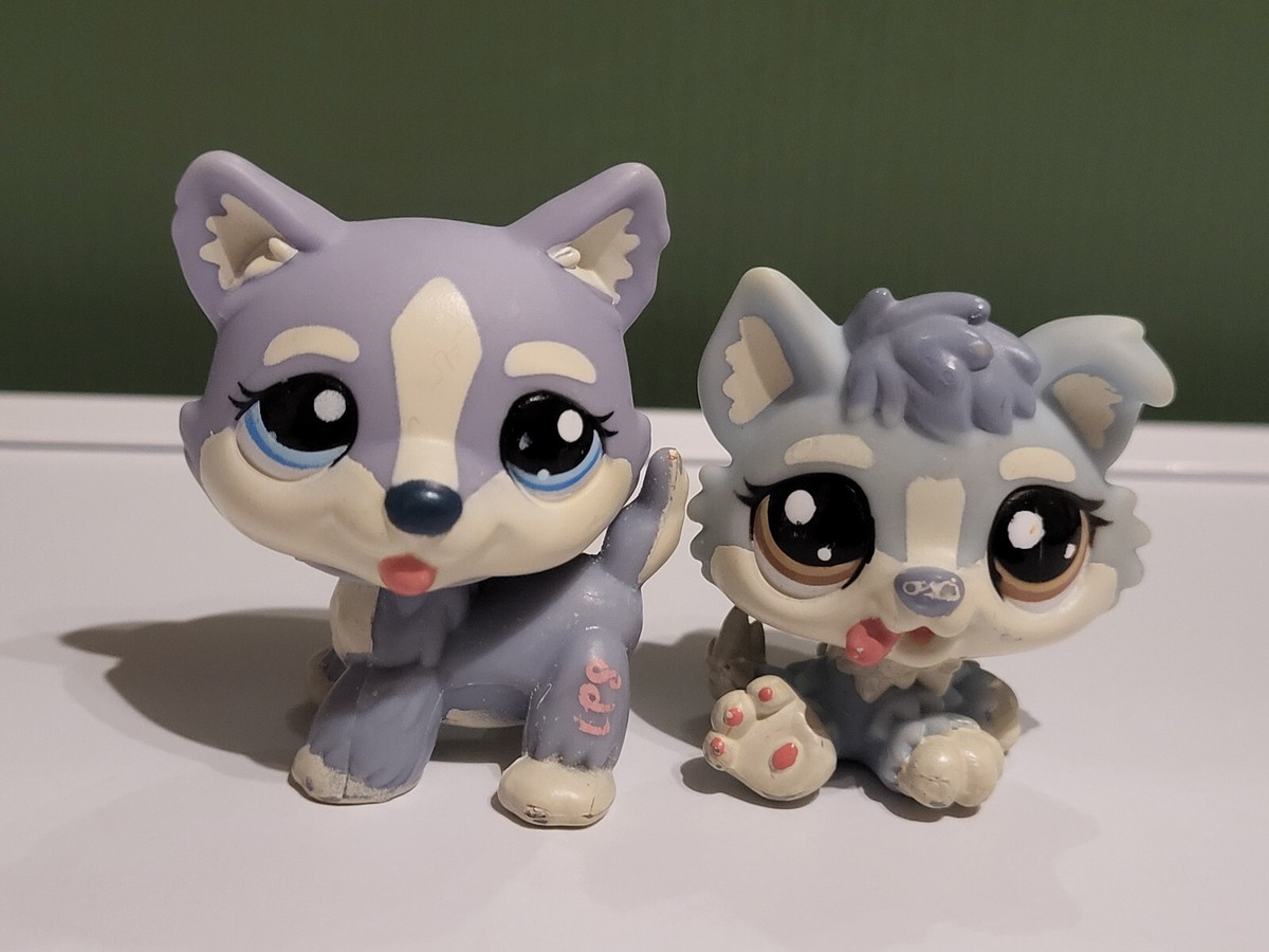 LPS #1683 #1684 LITTLEST PETSHOP ORIGINAL CHIEN DOG HUSKY AUTHENTIQUE HASBRO