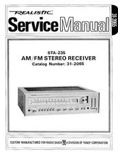 High-res scans of rare service manual+schematics for Realistic STA-235 receiver