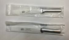 2 Rada Stubby Butcher Knives R106 kitchen cutlery USA made L/R handed sharp