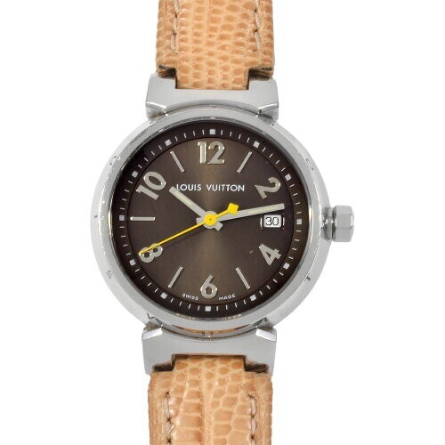 ヴィトン Louis Vuitton 時計 替えベルト マルチカラー Q1211 LOUIS VUITTON Q1211 Tambour Wristwatch Quartz Brown Dial