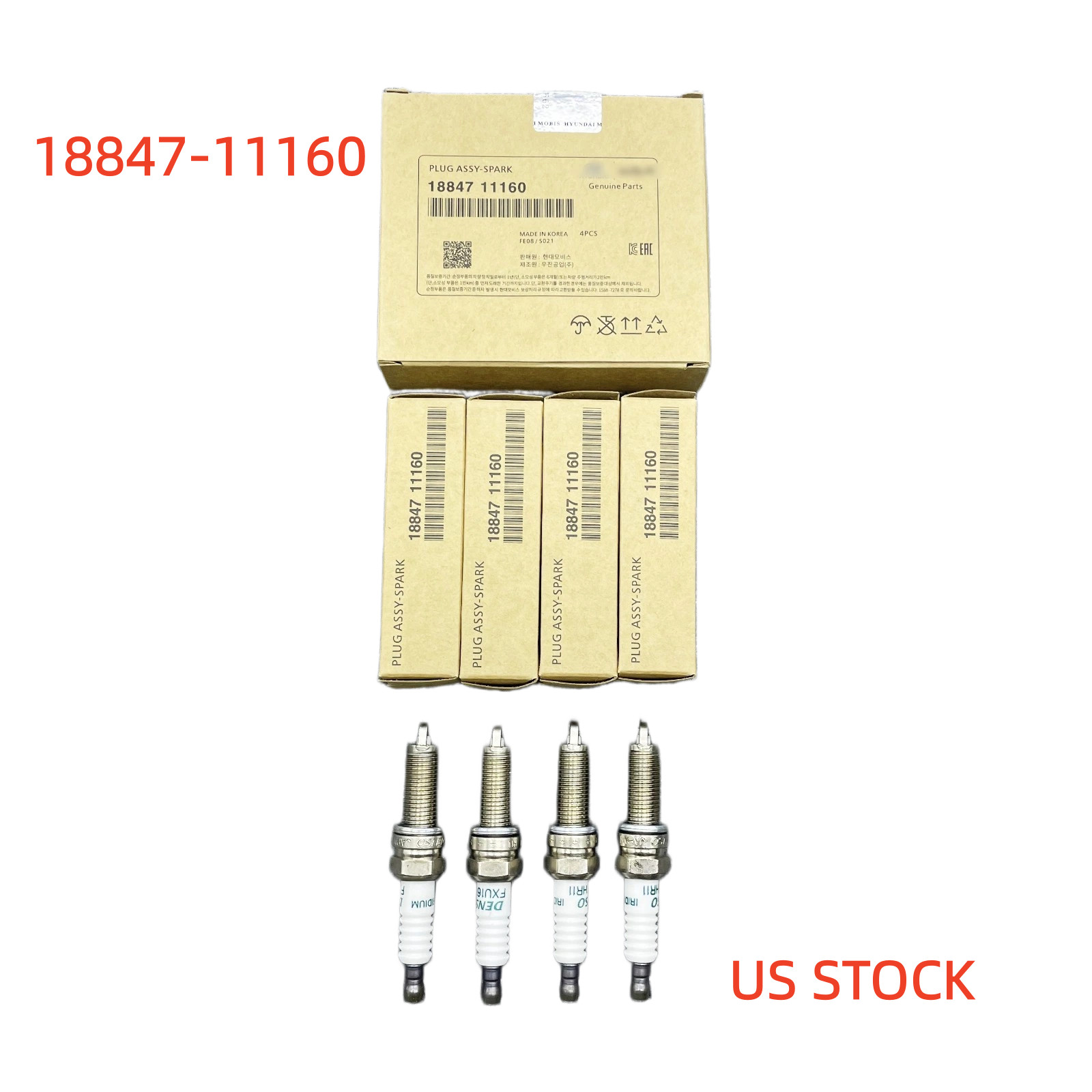 New Spark Plug 4PC 18847-11160 Fits 2011-2016 Select Hyundai Kia