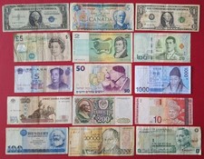 2 Dollar Australia 1967 / 5 Dollar Canada 1972 50 Sheqalim Israel 1983 Banknotes