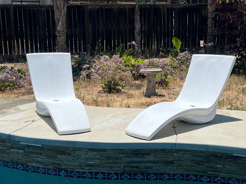 PAIR of Tropitone® Poolside Curve Chaise Lounges with Riser