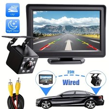 Car Rear View Backup Camera Cars HD Night Vision 4.3" Monitor Back Up Waterproof