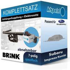 Für Subaru Impreza Kombi 92-00 BRINK Anhängerkupplung abnehmbar + 7polig E-Satz