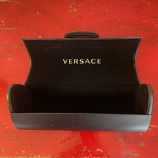 Versace Eyeglass Sunglass CASE Black with Crystal Greca Logo Hard Shell Vintage
