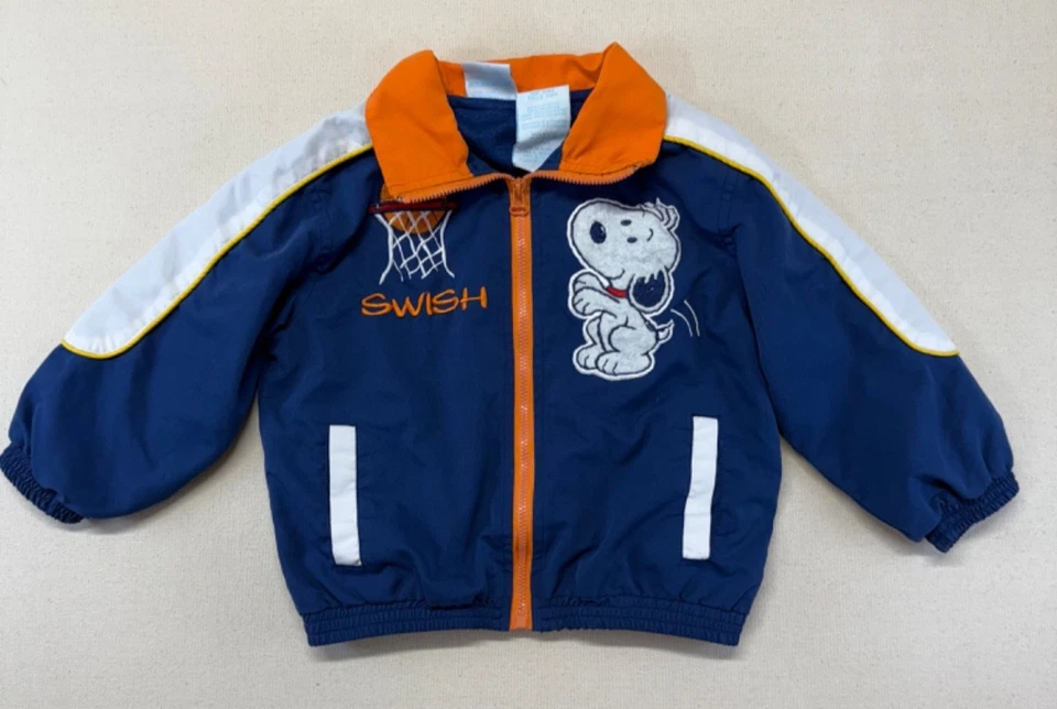 Chaqueta De Colección Snoopy Bebé Niño Pequeño 24 Meses Cacahuetes Cremallera Completa Gráfico Baloncesto Foto 2 de 4