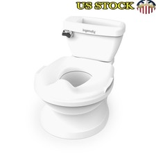 Toddler Potty Training Chair W/ Flush Sound Removable Bowl Storage Compartment