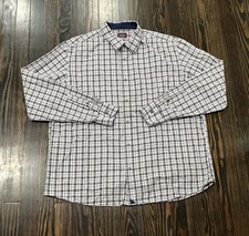 Untuckit Button Up Shirt Men  s 3XL Plaid White Purple Gray Cotton