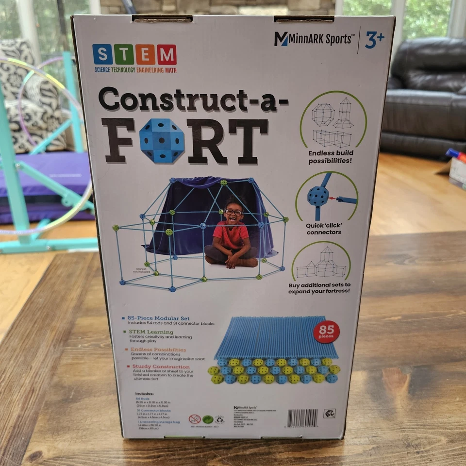 Construct-a-Fort Tent Buildable Childrens Playset 85 Pieces STEM Play Castle New - Image 4 of 4
