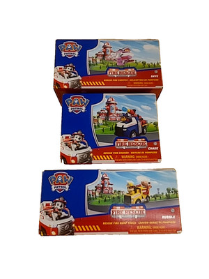 Paw Patrol SKYE Chopper RUBBLE Dump Truck  CHASE Cruiser LOT OF 3 FIRE RESCUE