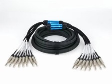 8-Channel 1/4" Balanced Audio Jack Patch Cable Converter Adapter for Mixer Stage