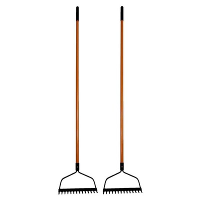 Ashman 48 in. Handle Length, Bow Rake, Fiberglass Rubber Grip Handle, Heavy-Duty