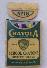 Vintage Crayola Crayons No. 16 Binney Smith Gold Medal School Crayons