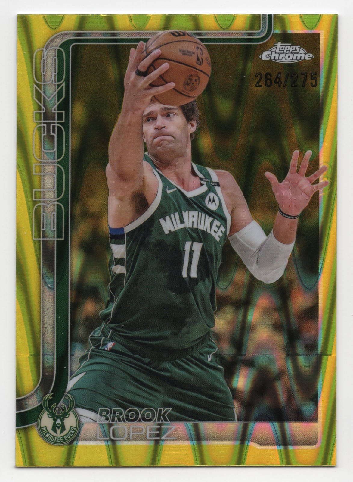 2025-26 Topps Chrome BROOK LOPEZ #159 Yellow RayWave Refractor /275