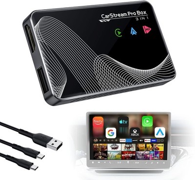 2025 3-in-1 Wireless CarPlay Android Auto & HDMI Car TV Adapter