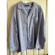 NWT Hart Schaffner Marx XL Blue long sleeve button up sleepwear shirt mens 125