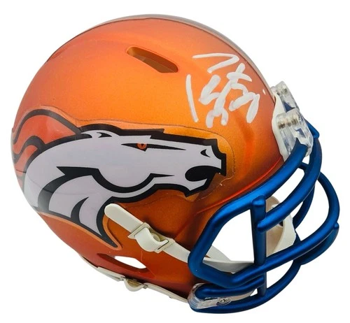 Peyton Manning Signed Denver Broncos Riddell Blaze  Mini Helmet Fanatics COA