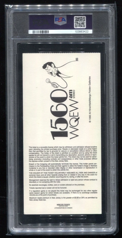 Drazen Petrovic Jersey Retirement - PSA Ticket Basketball 1993 New Jersey Nets  - Image 2 of 2