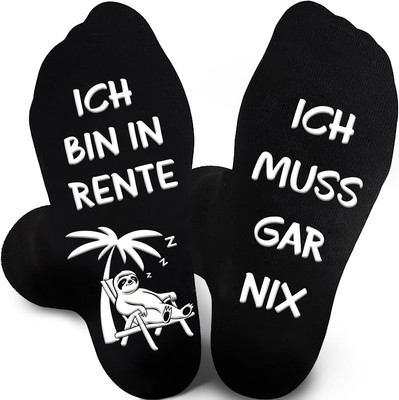 BOYATONG Renteneintritt Geschenk Männer Frau, Lustige Socken Rente Geschenk, 