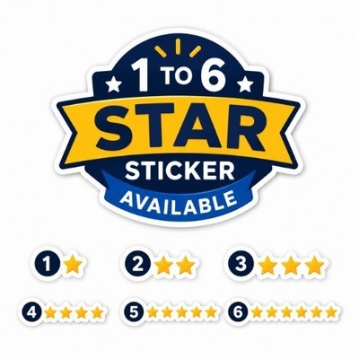 All 1 To 6 Star sticker available