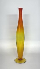 Blenko Handmade Glass 628s Tangerine Decanter - No Stopper - Wayne Husted Design
