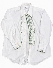 After Six Men's White Ruffled Front Tuxedo Shirt 15.5 34/35 Classic Cotton