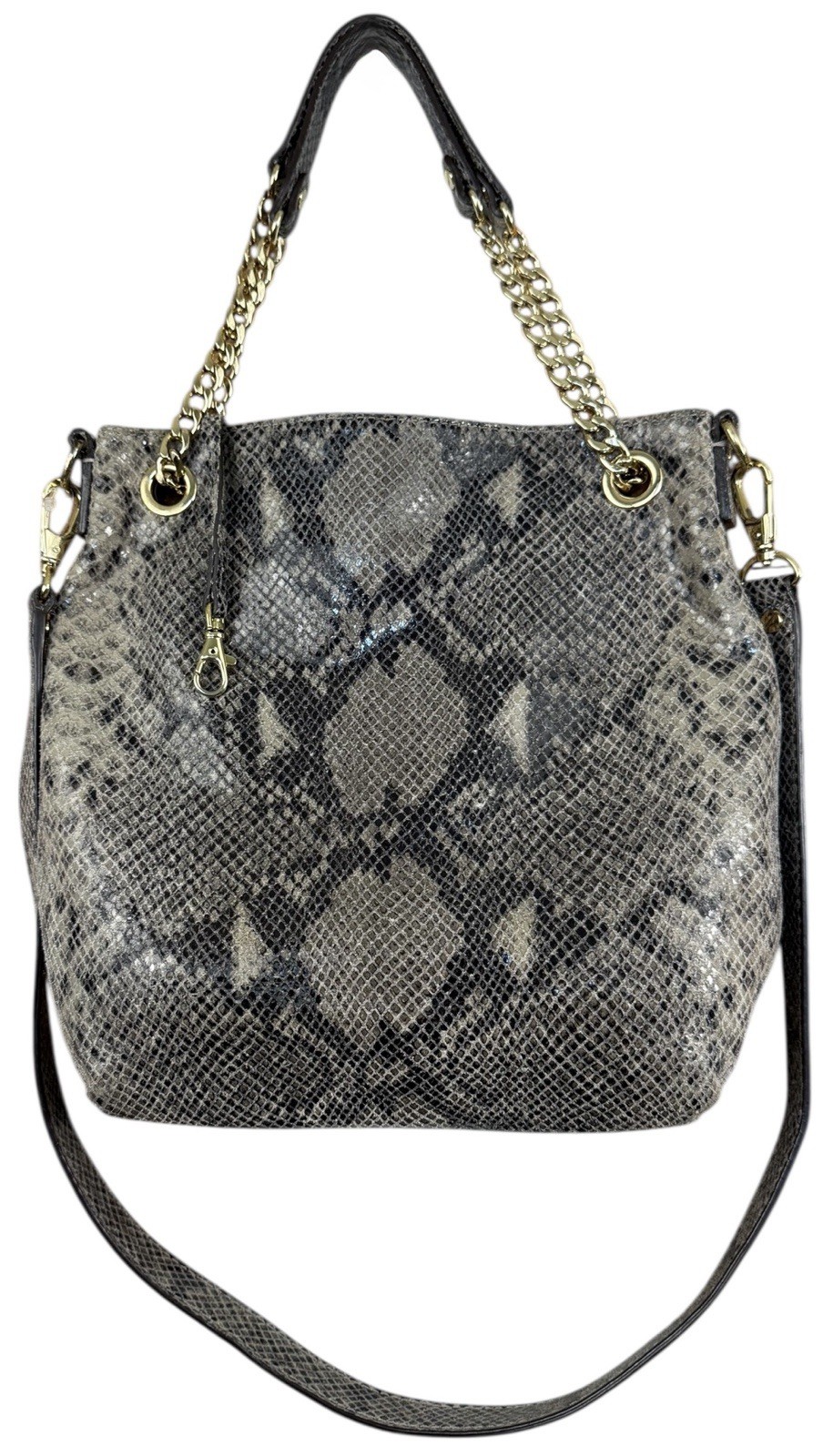 MICHAEL KORS Python/Leather JET SET Hobo Shoulder… - image 1