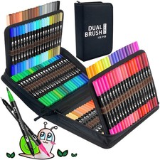 120 Colors Dual Brush Marker Pens, Art Markers with Fine and Brush Tip Colori...