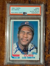 1982 TOPPS #452 LEE SMITH ROOKIE RC PSA 9 DNA CERT AUTO AUTHENTIC Cubs