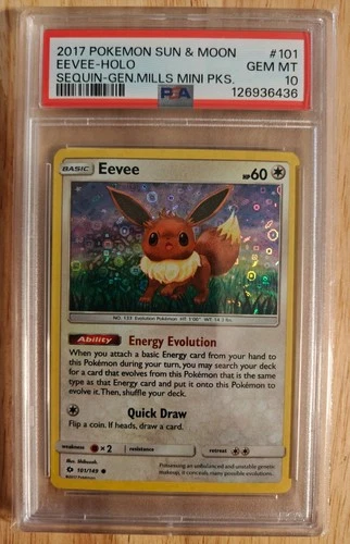 2017 Pokemon Sun & Moon - Eevee #101 - General Mills Promo - PSA 10 Low Pop (6)