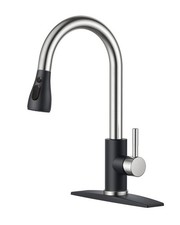 Kitchen Faucets With Pull Down Sprayer, High Arc Single Handle Classic Stainless