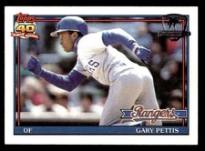 1991 Topps Desert Shield Baseball #314 Gary Pettis NM *f1